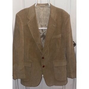 Vtg Bardstown Blazer Men's Corduroy Tan 2 Button Sport Coat W/elbow Patch 42-44?